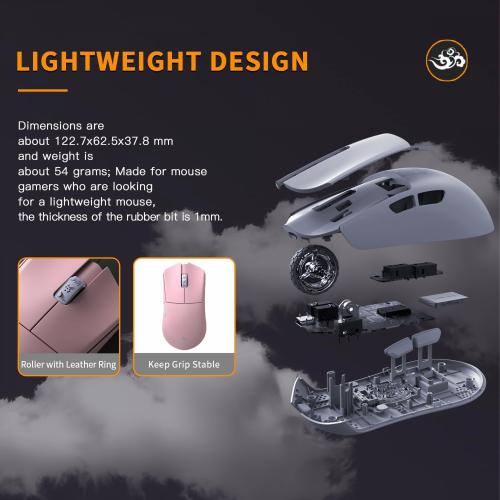 Motospeed Darmoshark M3S Pro Wireless, Wired and Bluetooth Tri-Mode Optical Gaming Mouse, Pink - 5