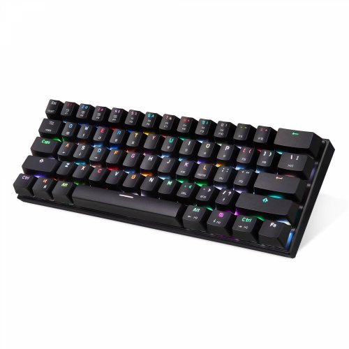 Motospeed SK62 Wireless, Wired and Bluetooth Tri-Mode Mechanical Gaming Keyboard, Black with Blue Switch - 2
