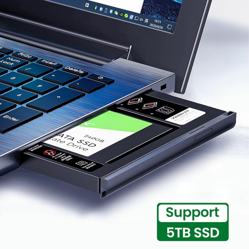 UGREEN SATA Hard Drive Caddy 9.5mm for Notebook Optical Drive (70657) - 2