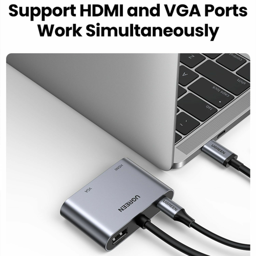 UGREEN USB-C Male to HDMI + VGA Female Converter with PD (50505) - 3