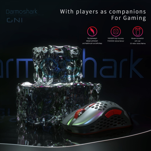 Motospeed Darmoshark GN1 Wired Optical Gaming Mouse, Grey - 2