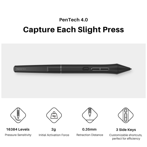 Huion Kamvas 13 (Gen3) GS1333 Graphic Pen Display, Black - 8