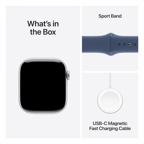 Apple Watch Series 10 GPS 42mm Silver Aluminium Case with Denim Sport Band (S/M) /MWWA3/ - 4