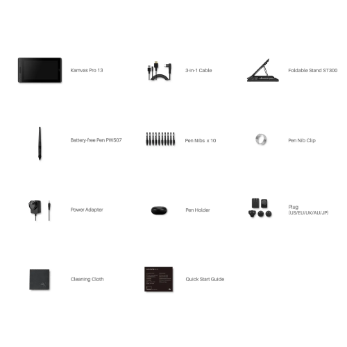 Huion Kamvas Pro 13 GT-133 Graphic Pen Display, Black - 5