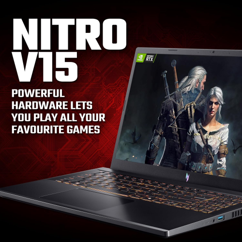 Acer Nitro V 15 ANV15-52-78JH Intel Core 7-240H, DDR4 16GB RAM, 512GB PCIe NVMe SSD, NV RTX5060 8GB, 15.6-inch 165Hz IPS FHD, Win11 Home, Black - 4