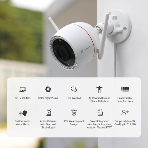 EZVIZ H3c Color 2K⁺ 4MP Wi-Fi Smart Home Camera - 2