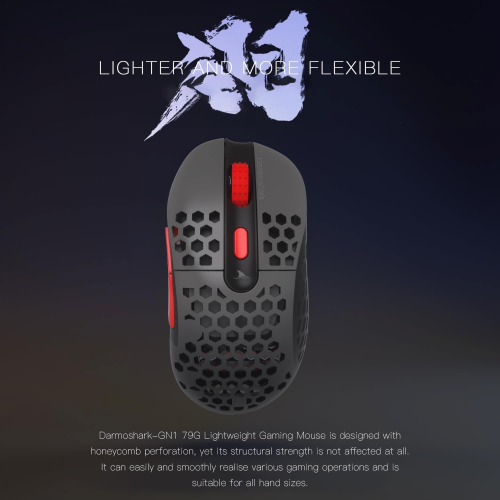 Motospeed Darmoshark GN1 Wired Optical Gaming Mouse, Grey - 5