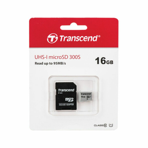 Transcend 16GB 300S UHS-I HC 95MB/s Micro SD Memory Card /TS16GUSD300S/ - 2