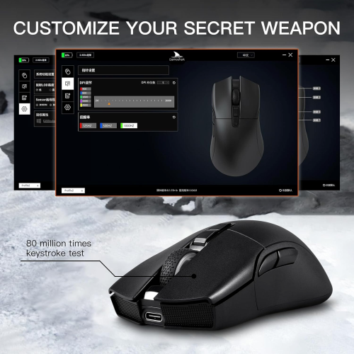 Motospeed Darmoshark N3 Wireless, Wired and Bluetooth Tri-Mode Optical Gaming Mouse, Black - 6