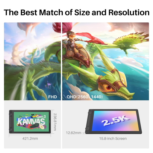 Huion Kamvas 16 (Gen3) GS1563 Graphic Pen Display, Black - 2
