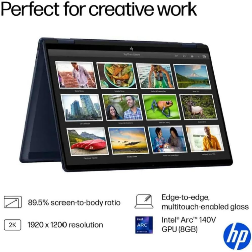 HP OmniBook X Flip 2-in-1 Laptop 14-FM0098TU Next Gen AI Intel Core Ultra 5 226V, DDR5 16GB LPDDR5x RAM, 512GB PCIe Gen4 NVMe M.2 SSD, Intel Arc 130V Graphics, 14-inch 2K Antiglare Multi-Touch, Win11 Home, Meteor Silver Aluminum - 9