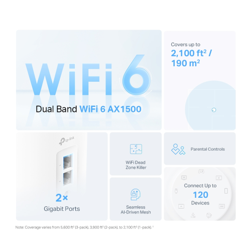 TP-Link Deco X10 (2-pack) AX1500 Whole Home Mesh Wi-Fi 6 System - 2