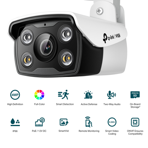 TP-Link VIGI C340 4MP Outdoor Full-Color Bullet Network Camera / Гадаа Хяналтын Камер / - 2