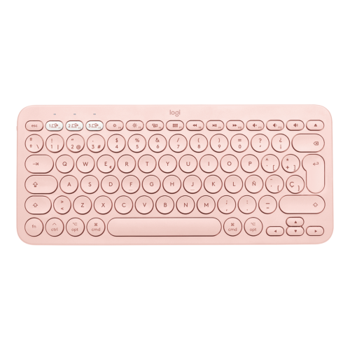 Logitech K380 Multi-Device Bluetooth Keyboard, Pink Pebble