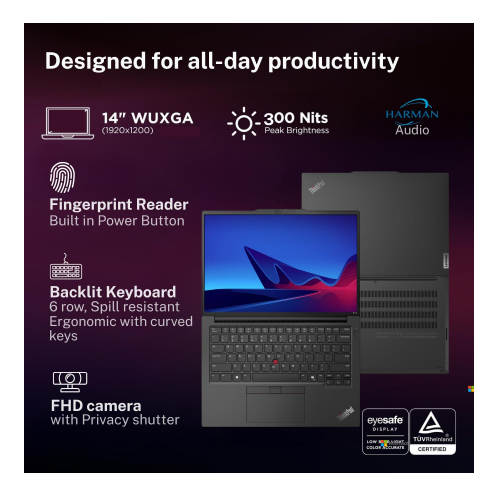 Lenovo ThinkPad E14 Intel Core Ultra 5-125H, DDR5 5600MHz 16GB RAM, 1TB SSD, Intel Arc XeLPG Graphics, 14.1 inch FHD IPS+LED backlight Display / Зөөврийн Компьютер / - 6