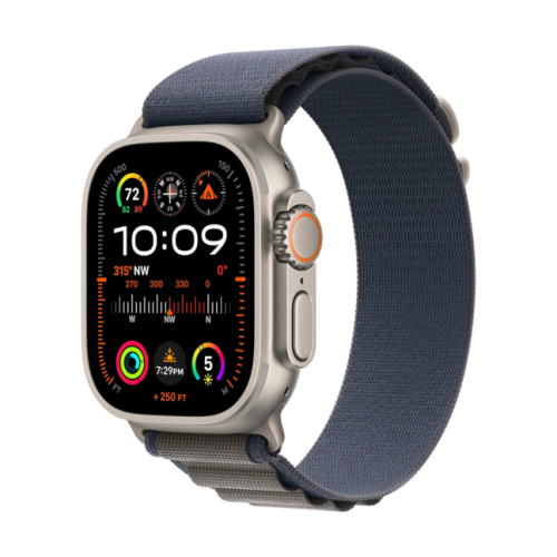 Apple Watch Ultra II GPS + Cellular, 49mm Titanium Case with Alpine Blue Trail Loop /MREP3/