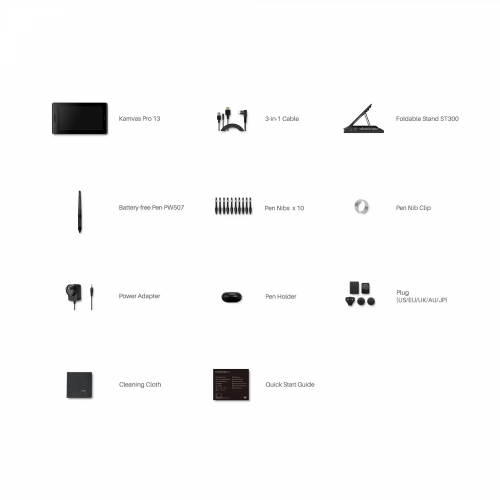 Huion Kamvas Pro 13 GT1302 (2.5K) Graphic Pen Display, Black - 6