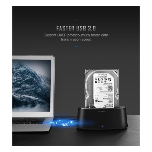 UGREEN USB 3.0 to SATA Dual Bay External Hard Drive Docking Station (50857) - 3