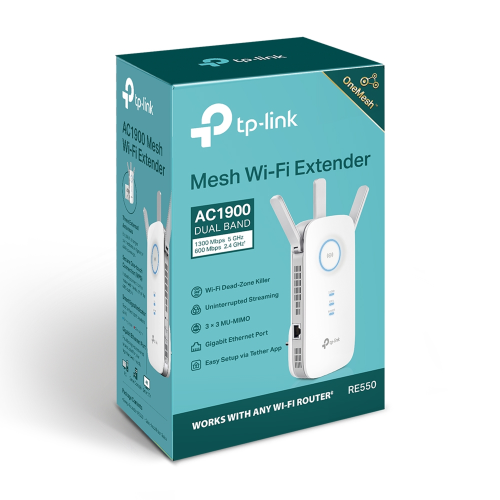 TP-Link RE550 AC1900 Dual-Band Wireless Mesh Wi-Fi Range Extender - 5