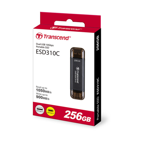 Transcend 256GB ESD310C USB-A & USB-C 3.2 Gen2 Portable SSD /TS256GESD310C/ - 3