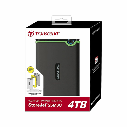 Transcend 4TB USB Type-C StoreJet 25M3C 2.5-inch Portable Hard Drive /TS4TSJ25M3C/ - 2