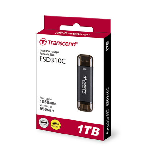 Transcend 1TB ESD310C USB-A & USB-C 3.2 Gen2 Portable SSD /TS1TESD310C/ - 3