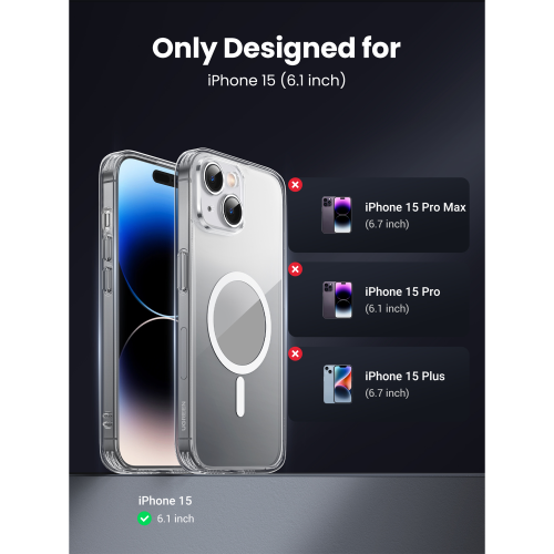 UGREEN Clear Magnetic Protective Case for iPhone 15 (25396) - 7