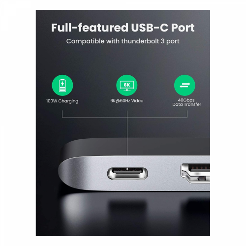 UGREEN 5-in-2 USB-C Hub for MacBook Pro & Air (60559) - 5