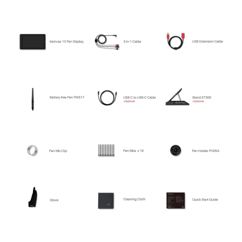 Huion Kamvas 13 GS1331-K Graphic Pen Display, Black - 5