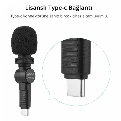 BOYA BY-M100UC Miniature Condenser Microphone for USB Type-C Android Devices / Микрофон / - 2