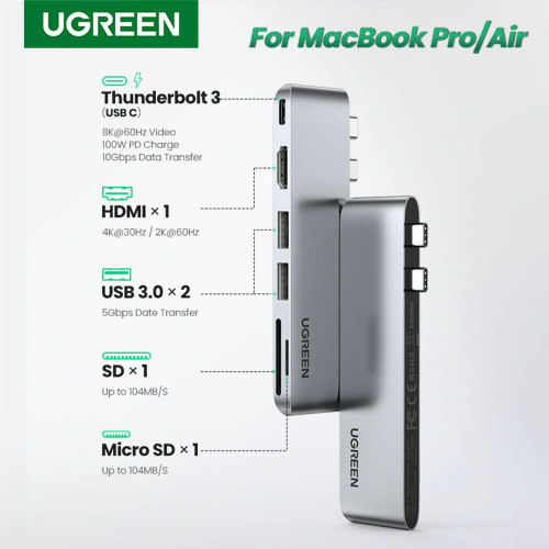 UGREEN 6-in-2 USB-C Hub for MacBook (80856) - 4