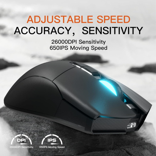 Motospeed Darmoshark N3 Wireless, Wired and Bluetooth Tri-Mode Optical Gaming Mouse, Black - 5