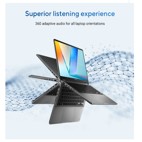 ASUS VivoBook Flip 14 TP3407SA-QL079W Intel Core Ultra 7-256V, 16GB LDDR5X RAM, 512GB PCIe NVMe M.2 SSD, Intel Arc Graphics, WUXGA 14-nch OLED Touch, Win11, Matte Gray - 2