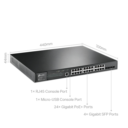 TP-Link SG3428MP JetStream 24-Port Gigabit PoE+ L2+ Managed Switch with 4 Gigabit SFP Slots / Свич салаалагч , Сүлжээний Төхөөрөмж / - 2