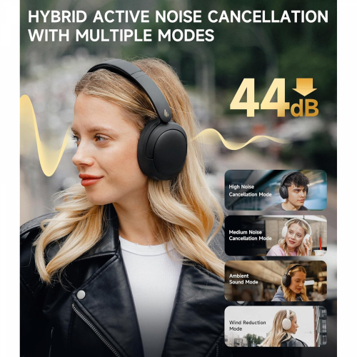 Edifier W800BT Pro Wireless Over-Ear Headphones with Active Noise Cancellation, Black / Чихэвч / - 2