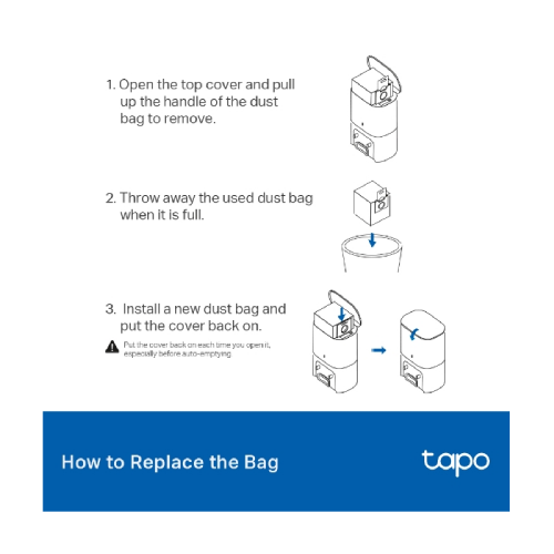 Tapo RVA202 Tapo Robot Vacuum Disposable Dust Bag (5 Pcs) - 5