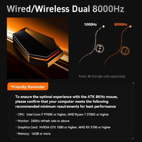 ATK A9 PLUS Wireless Gaming Mouse, White - 5