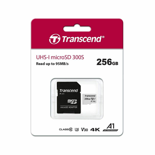 Transcend 256GB 300S UHS-I XC 95MB/s Micro SD Memory Card with SD adapter /TS256GUSD300S-A/ - 3