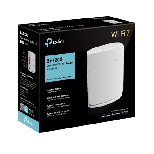 TP-Link Archer BE450 BE7200 Dual-Band Wi-Fi 7 Router - 6