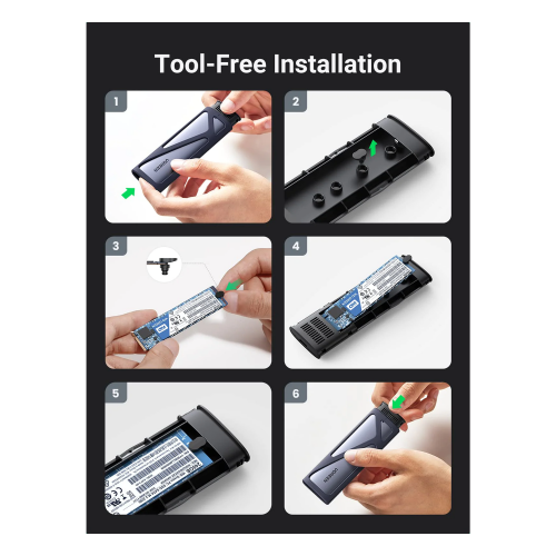 UGREEN 10Gbps M.2 NVMe SATA Enclosure (90264) - 5