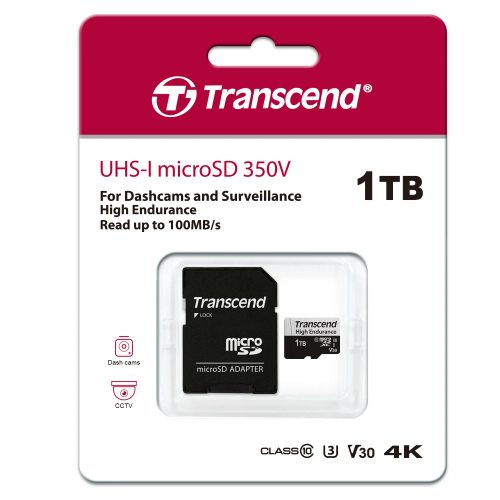 Transcend 1TB High Endurance UHS-I U3 Micro SD Memory Card with SD adapter /TS1TUSD350V/ - 2