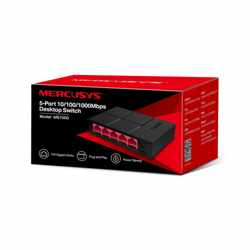 Mercusys MS105G 5-Port Gigabit Desktop Switch / Свич салаалагч , Сүлжээний Төхөөрөмж / - 3