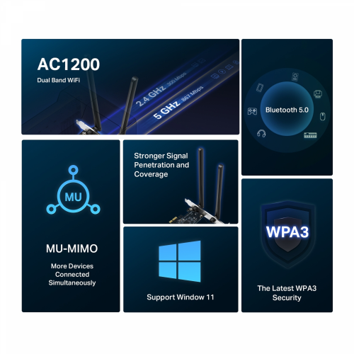 Mercusys MA30E AC1200 Wi-Fi Bluetooth PCIe Adapter - 2