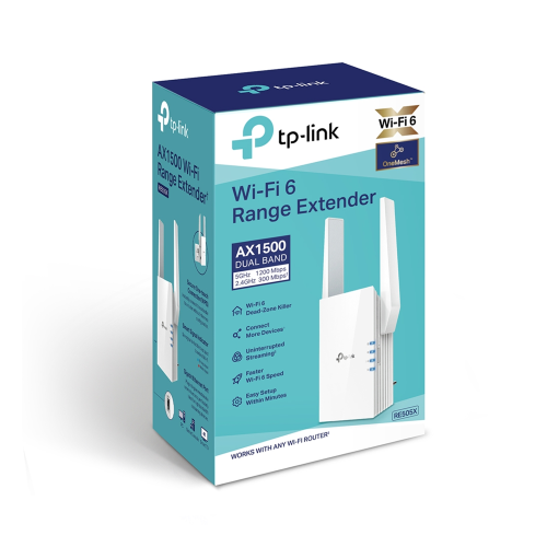 TP-Link RE505X AX1500 Dual-Band Wireless Mesh Wi-Fi Range Extender - 3