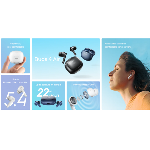 Tecno TWS Buds 4, White - 7