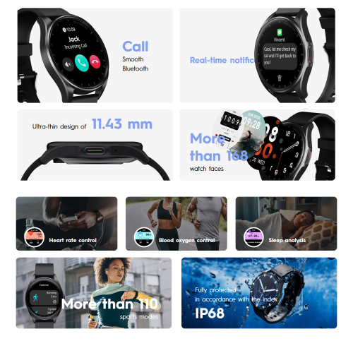 Tecno Smart Watch 3, Black - 4