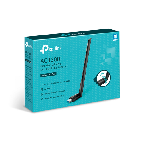 TP-Link Archer T3U Plus AC1300 High Gain Wireless Dual-Band USB Adapter - 3