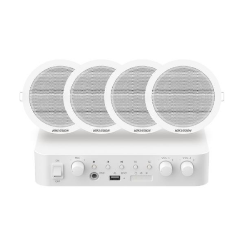 Hikvision Analog Audio Kit with 60W Analog Amplifier and 4* 6W Ceiling Speakers DS-QAE0KA60206-4 / Зарлан Мэдээлэх / - 2