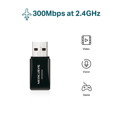 Mercusys MW300UM N300 Wireless Mini USB Adapter - 2